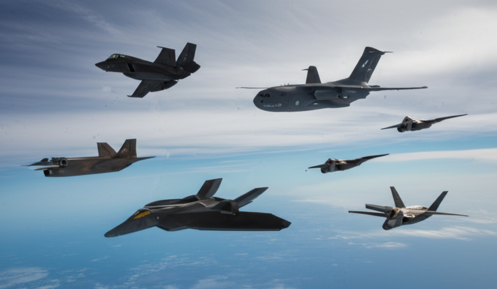 Military aircraft formation flight