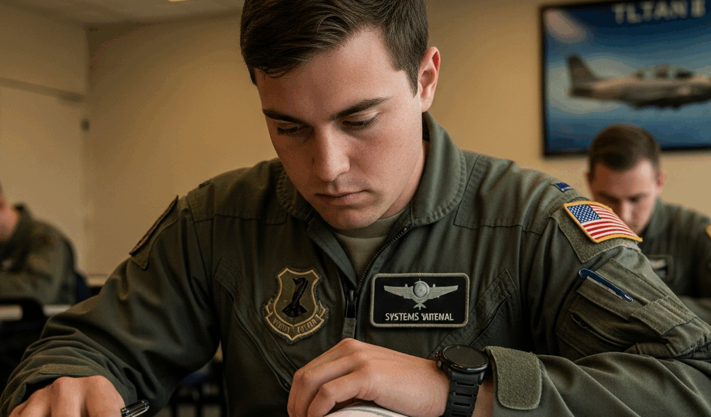 military pilot student in flight suit studying aircraft syst 20260331 081810