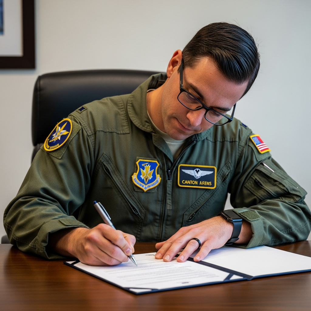Air Force pilot signing an aviation bonus contract, a multi-year commitment in exchange for up to 50000 dollars a year