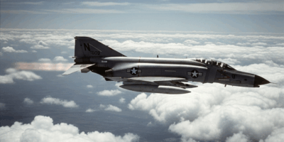 a vietnam era us air force f 4 phantom fighter jet banking h 20260529 120935